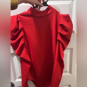 Red bodysuit long sleeve